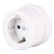 Розетка с заземлением белый ретро W5671001