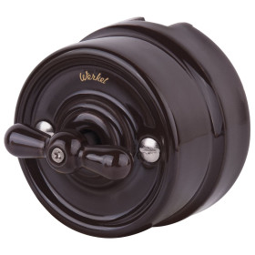 Переключатель/выключатель одноклавишный коричневый ретро W5612014