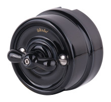 Переключатель/выключатель одноклавишный черный Ретро W5612008