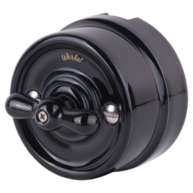 Переключатель/выключатель одноклавишный черный Ретро W5612008