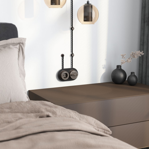 Втулка для вывода кабеля из стены 2 шт. коричневая ретро W6421114