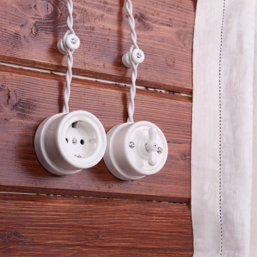 Ретро кабель витой 2х1,5 белый 20 м W6452201