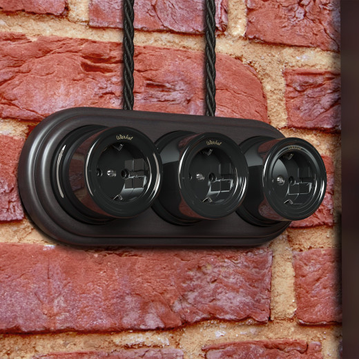 Ретро кабель витой  3х1,5 черный 50 м W6453508