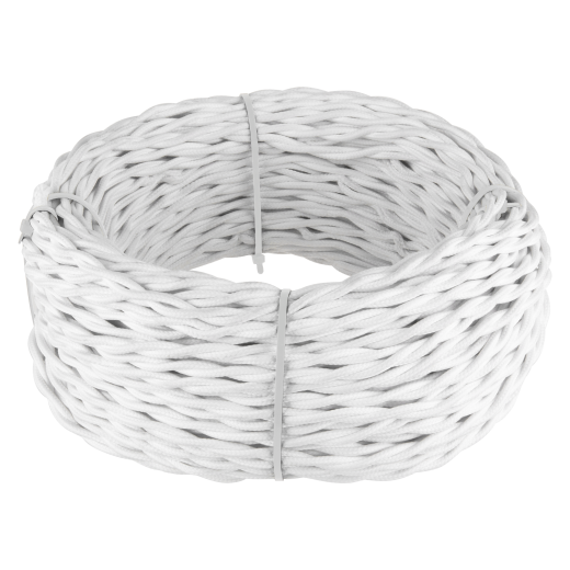Ретро кабель витой 2х1,5 белый 50 м W6452501