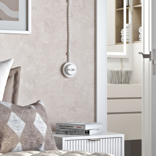 Выключатель на 4 положения двухклавишный Vintage белый матовый/хром W5822050